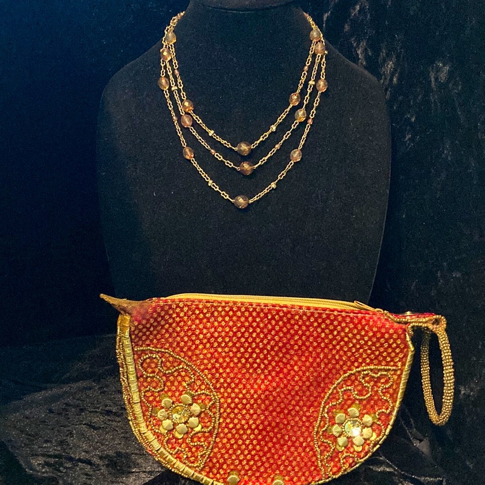 Unbranded Purse & Vintage Necklace